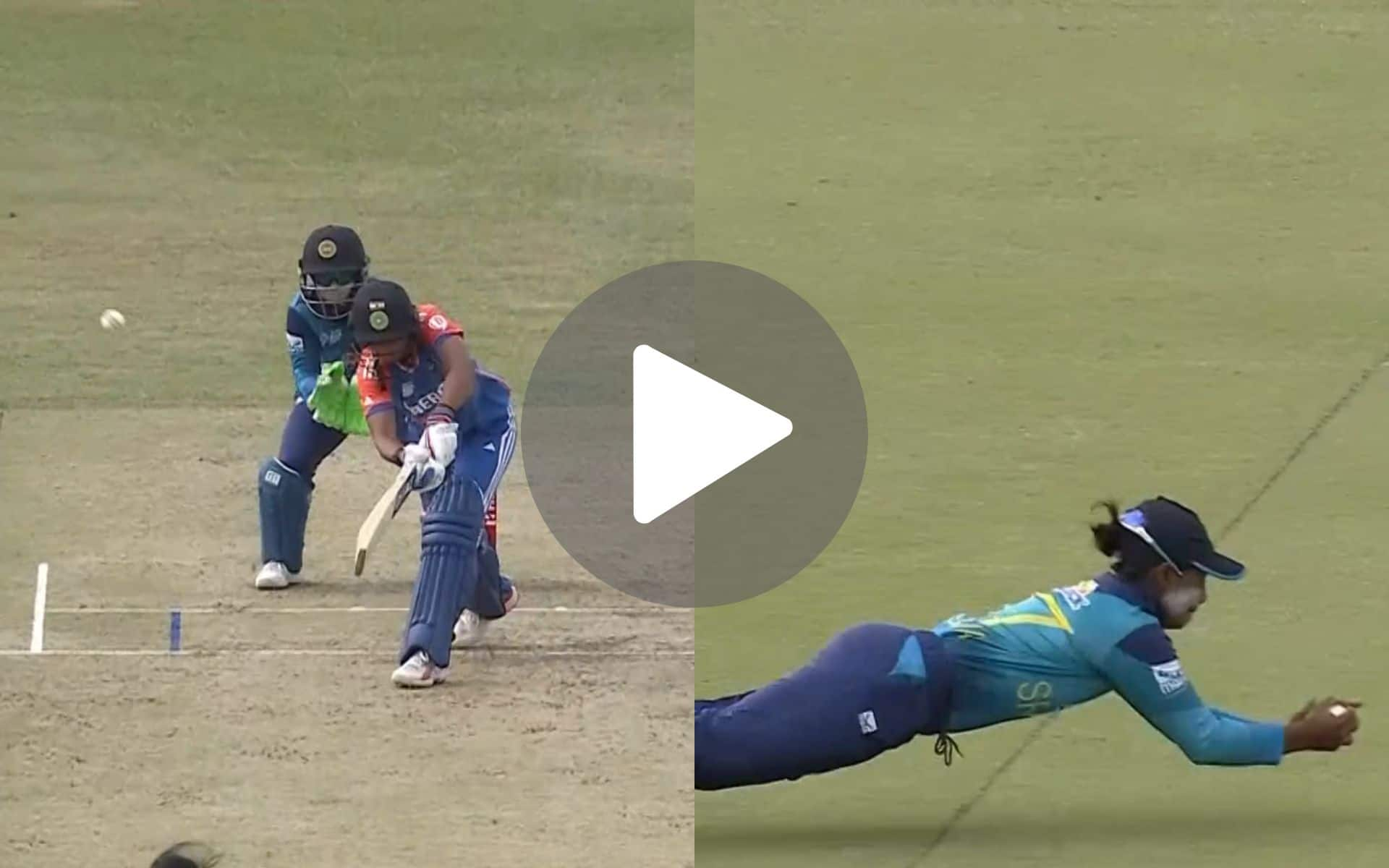 [Watch] Harmanpreet Kaur Left In Agony As Nilakshi De Silva Plucks An Insane Diving Catch